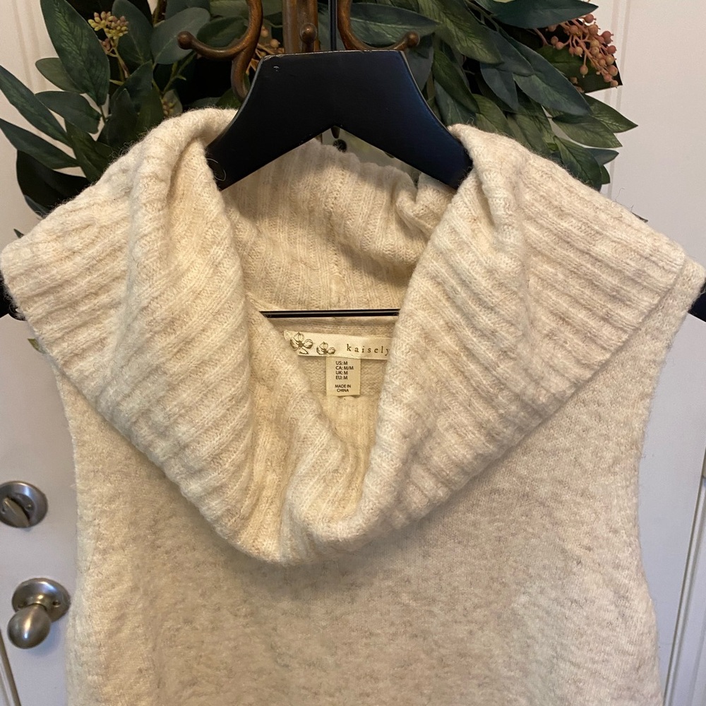 Kaisely Cowl Neck Sweater Vest Longline M - Picture 3 of 8